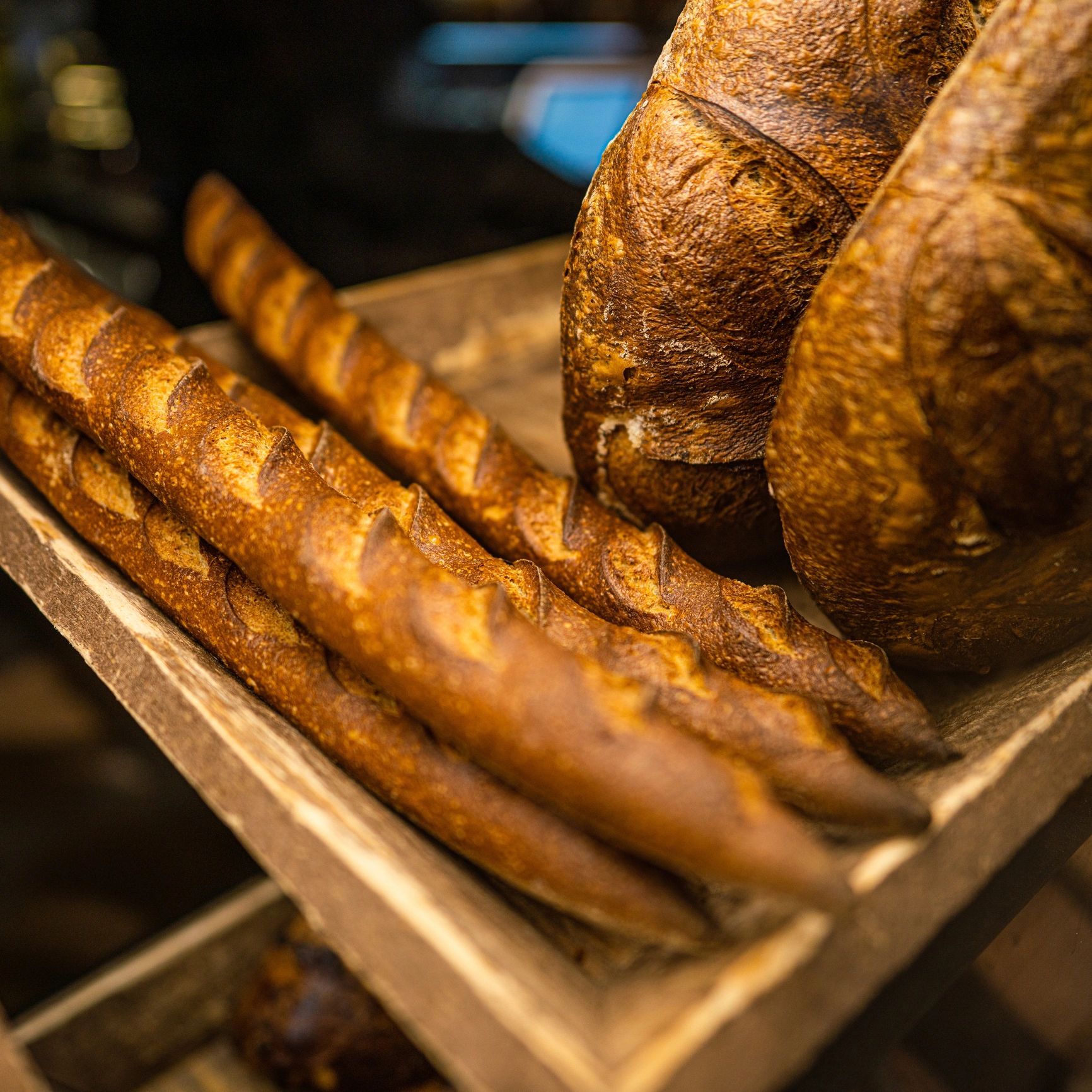 Bakery fresh bread display
