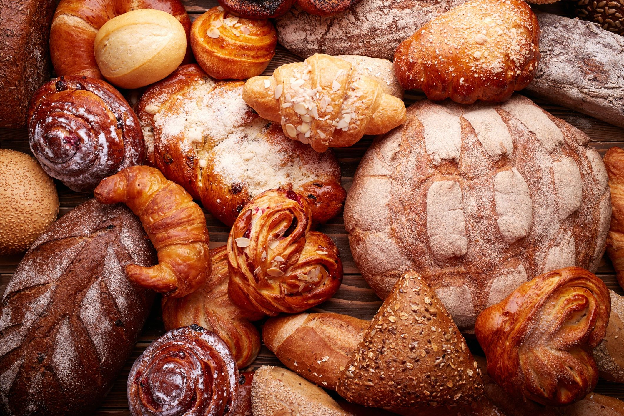 Bakery display of cookies and pastries